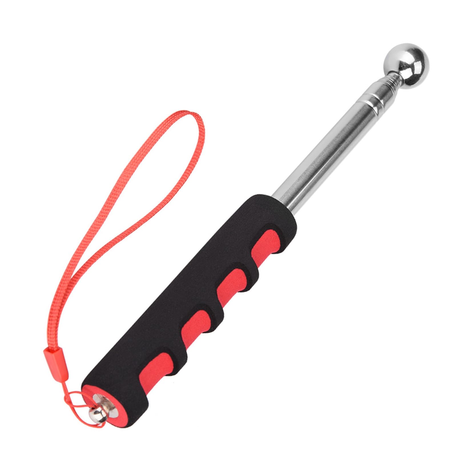 Lazyspace Red 45-Inch Thickened Telescopic Rod Hammer, Retractable Hollowing Drum Professional Detection Hammer For House Decoration Inspection