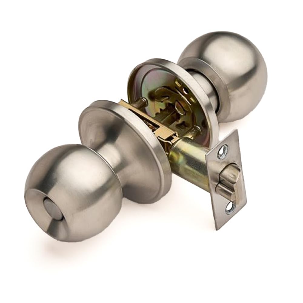 Designer Levers Satin Stainless Steel - Passage Door Knob Set 60/70Mm