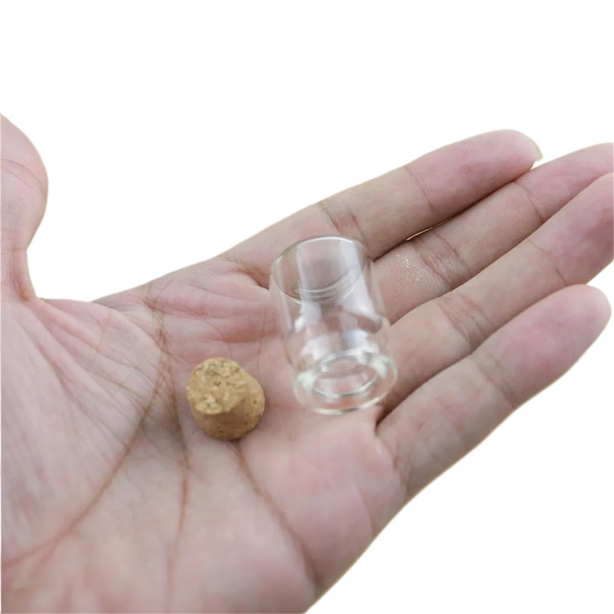 50/105 szt. Małe szklane probówki z wąską szyjką i korkiem - Ekologiczne mini puste butelki do rękodzieła i prezentów(30mm105 pieces)