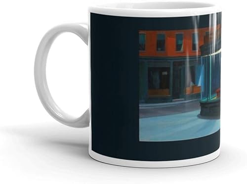 Nighthawks by Edward Hopper (1942) Taza de cerámica blanca de 11 onzas