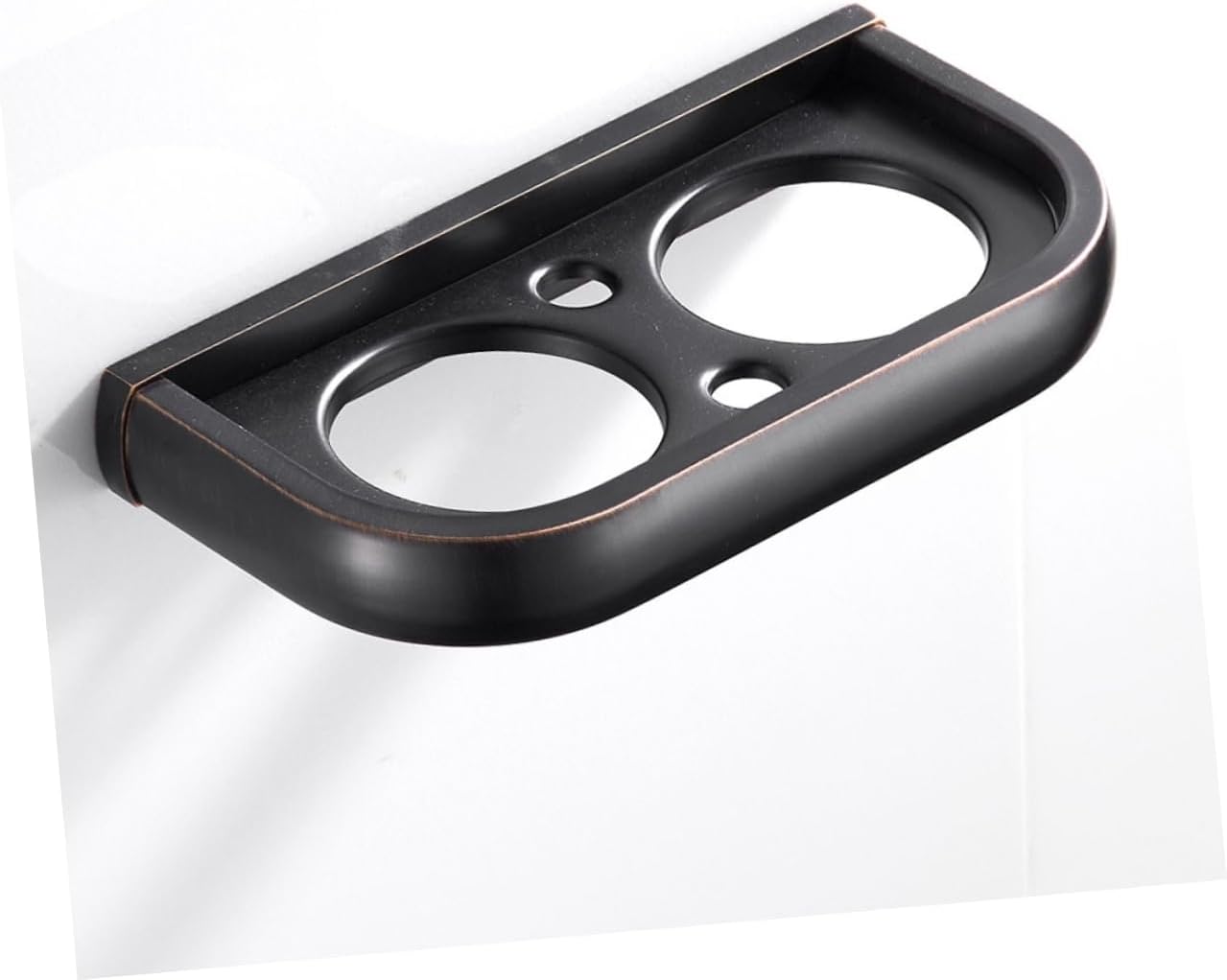 GLEAVI Ceramic Double Toothbrush Cup Holder Wall Mounted Toothbrush Organizer Antique Copper Finish Heavy Duty for Bathroom and Hotel Use