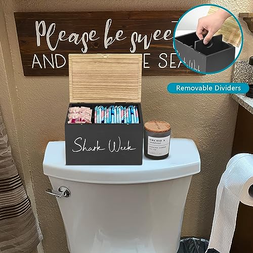 Tampon-Holder-for-Bathroom-with-Lid-Shark-Week-Tampon-Storage-Pad-Organizer-for-Bathroom-Feminine-Products-OrganizerBathroom-Period-Products-Farmhouse-Tampon-and-Pad-Storage-Container Tampon Holder for Bathroom with Lid Shark Week Tampon Storage Pad Organizer for Bathroom Feminine Products OrganizerBathroom Period Products Farmhouse Tampon and Pad Storage Container