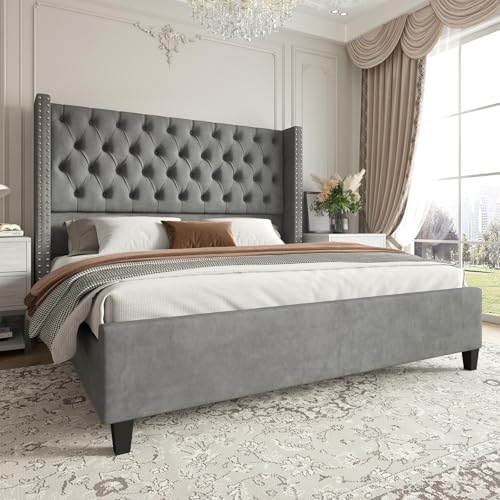 Jocisland Queen Size Bed Frame with 51.6
