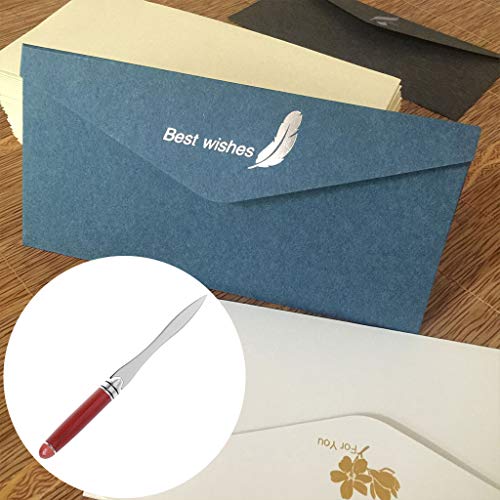 SHOTAY Brief Opener,Houten Handvat Letter Opener Roestvrij Staal Mes Split File Enveloppen Briefpapier - Afbeelding 8