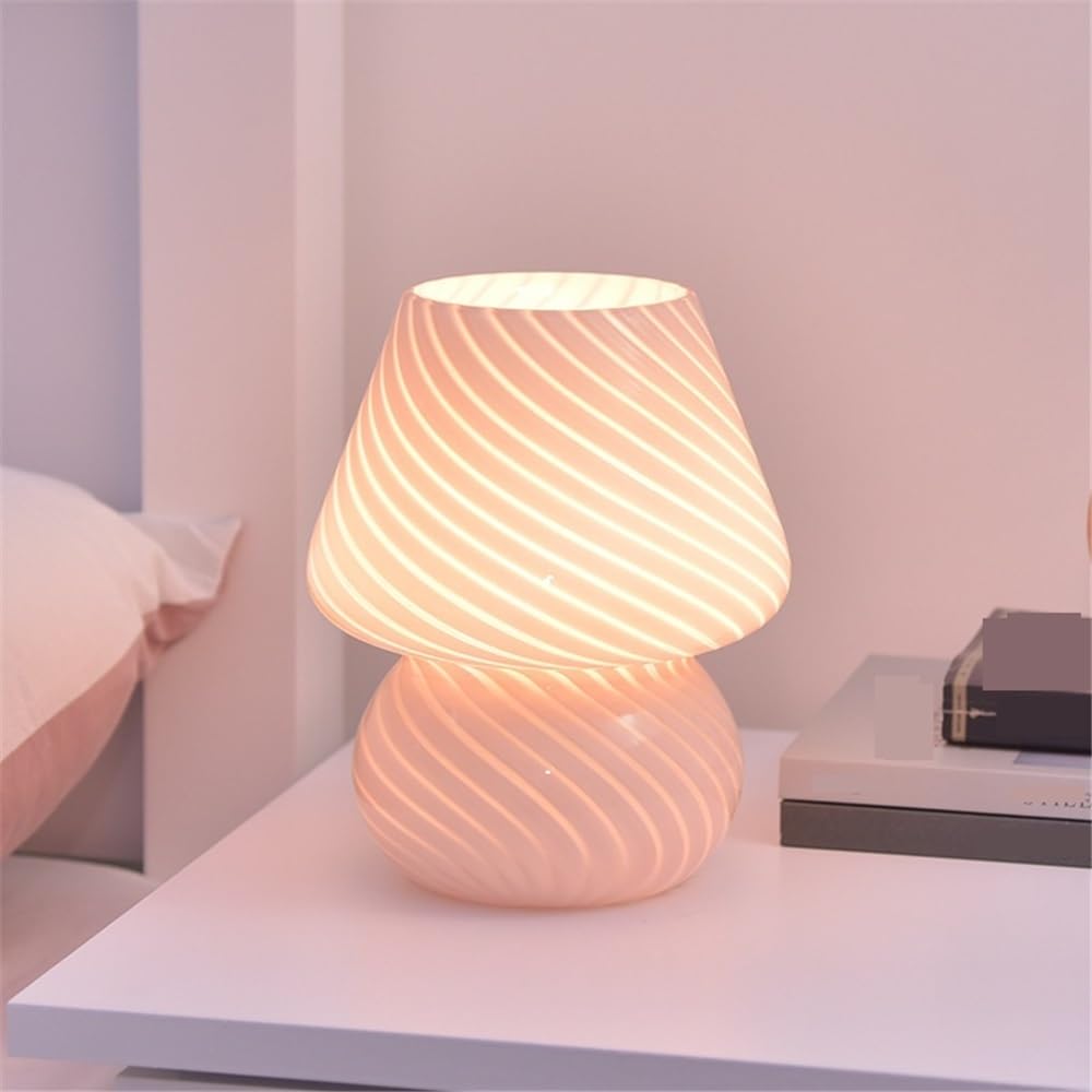 Lampka biurkowa Szklana lampa stołowa, prosta lampka nocna do sypialni, dekoracja gabinetu Lampka nocna