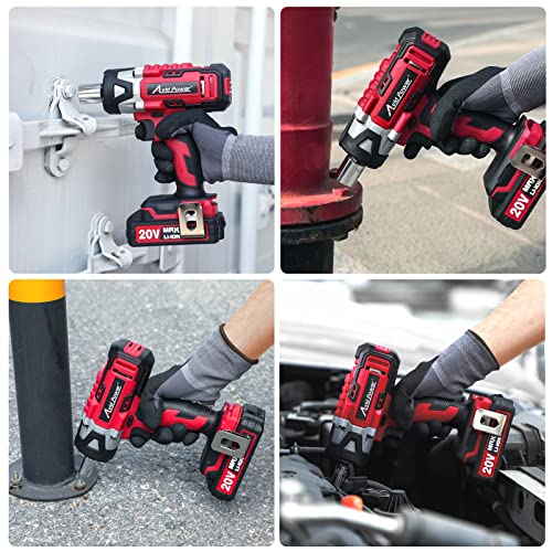 Avid Power Cordless Impact Wrench, 3/8 Impact Gun W/Max Torque 240 Ft-Lbs (330N.m), 20V Impact Driver Kit W/ 2.0A Li-Ion Battery, 4 Pcs Drive Impact Sockets,1 Hour Fast Charger #TOP6