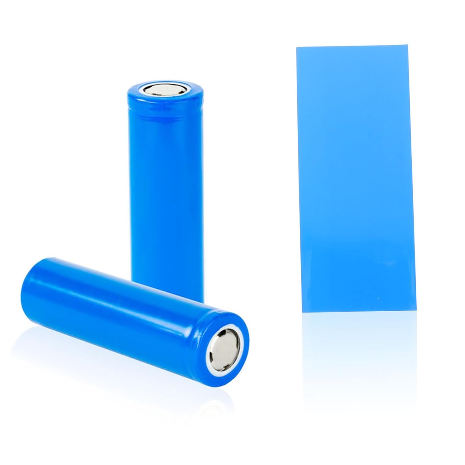 100pcs PVC Heat Shrink Battery Wrap Insulation Sleeve for Lithium Batteries Blue Protective Tube DIY Heat-Shrinkable Film for Electronics and Industrial Projects