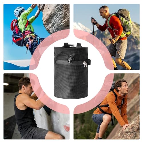 Bolsa de tiza para escalada impermeable y accesorios con cinturón ajustable 5
