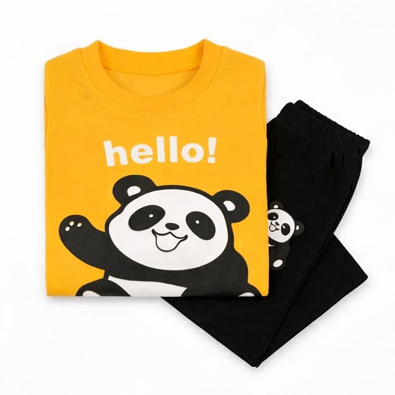 Image of Kids Dress for Boys | Printed Round Neck Full Sleeve T-Shirt and Pant Clothing Set for Baby Boys