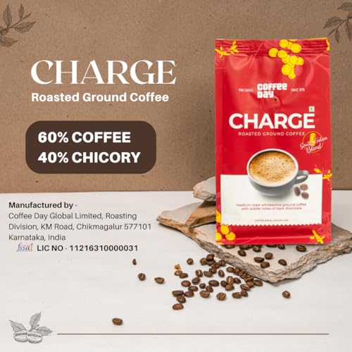 Image of Cafe Coffee Day Charge 65% Coffee 35% Chicory with French Press Espresso Coffee Maker