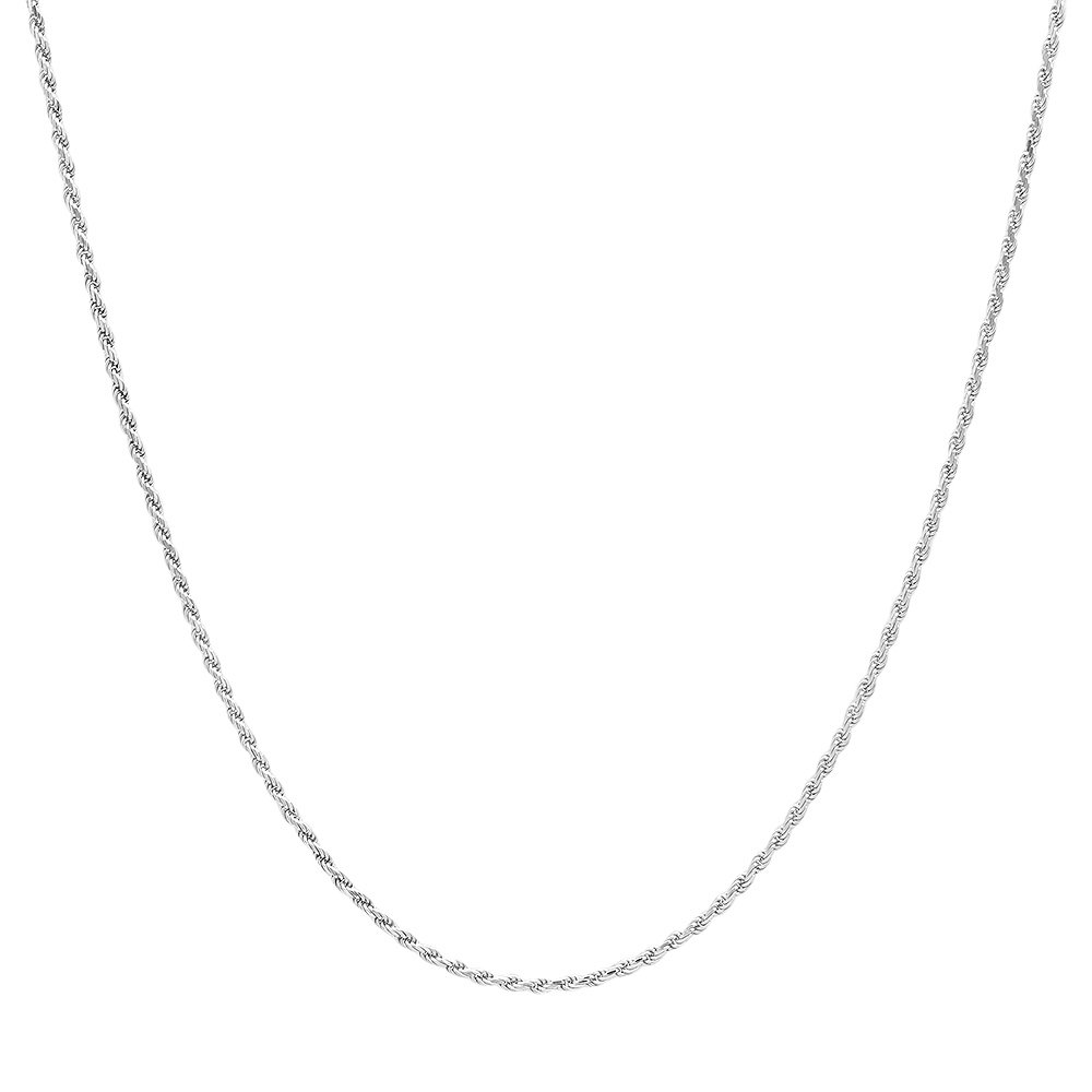 NYC SterlingSterling Silver Diamond Cut High Polished 1mm Italian Twisted Rope Chain Necklace 16"-24"