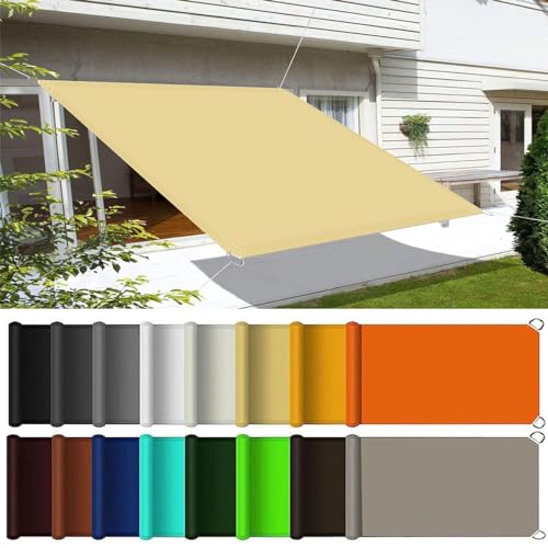 Voile d'ombrage 4.5 x 9.5 m jaune sable imperméable pour terrasse