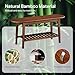 HOOBRO Dining Bench, 2-Tier Bamboo Farmhouse Entryway Bench, Indoor Storage Wooden Bench for Living Room, Dining Room, Hallway, Bedroom, Entryway, Bathroom, Brown BR06CD01