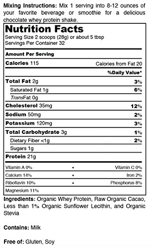 NorCal Organic Chocolate Whey Protein | 100% USA Grass-Fed, USDA Certified | Naturally Flavored with Raw Cacao from California Family Farms | 32 Ounce (Pack of 1) - 32 Servings - Image 4