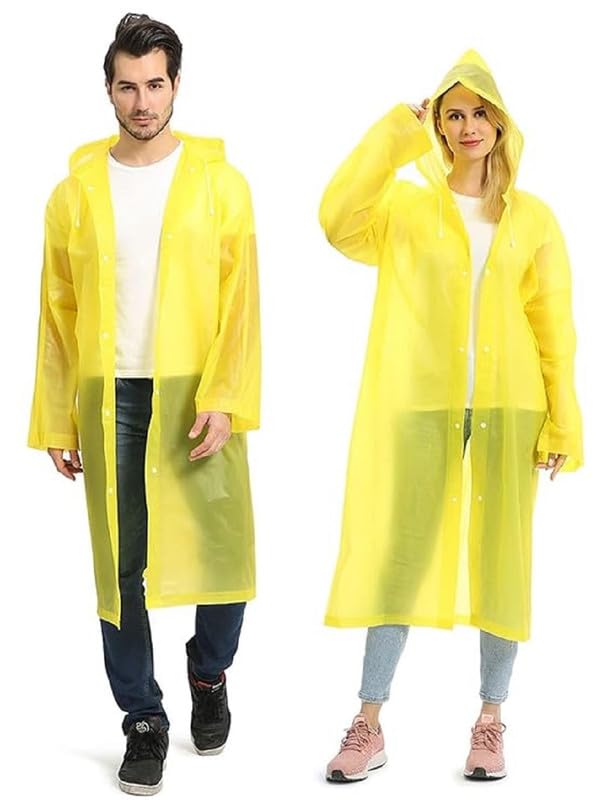w+ EVA Waterproof Rain Coat Hooded Universal Outdoor Water Resistant Portable Suit for Men Women Boys & Girls (Yellow)-picture-31