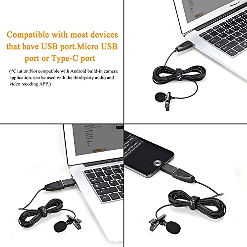 Z ZAFFIRO USB-Lavalier-Mikrofon für Videoaufnahmen, Podcast-Streaming, USB-C-Clip-Computermikrofon, omnidirektionales… – Bild 7