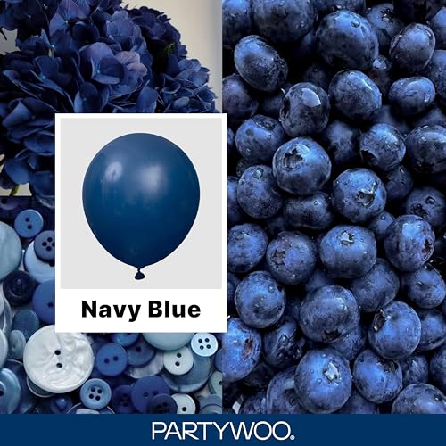 PartyWoo Navy Blue Balloons 140pcs Different Sizes of 18 12 10 5 Inch Dark Blue Balloon Arch Kit Garland for Graduation Wedding Sports Theme Boy Baby Shower Men Birthday Party Decorations Blue-Y72 by PartyWoo - Image 2