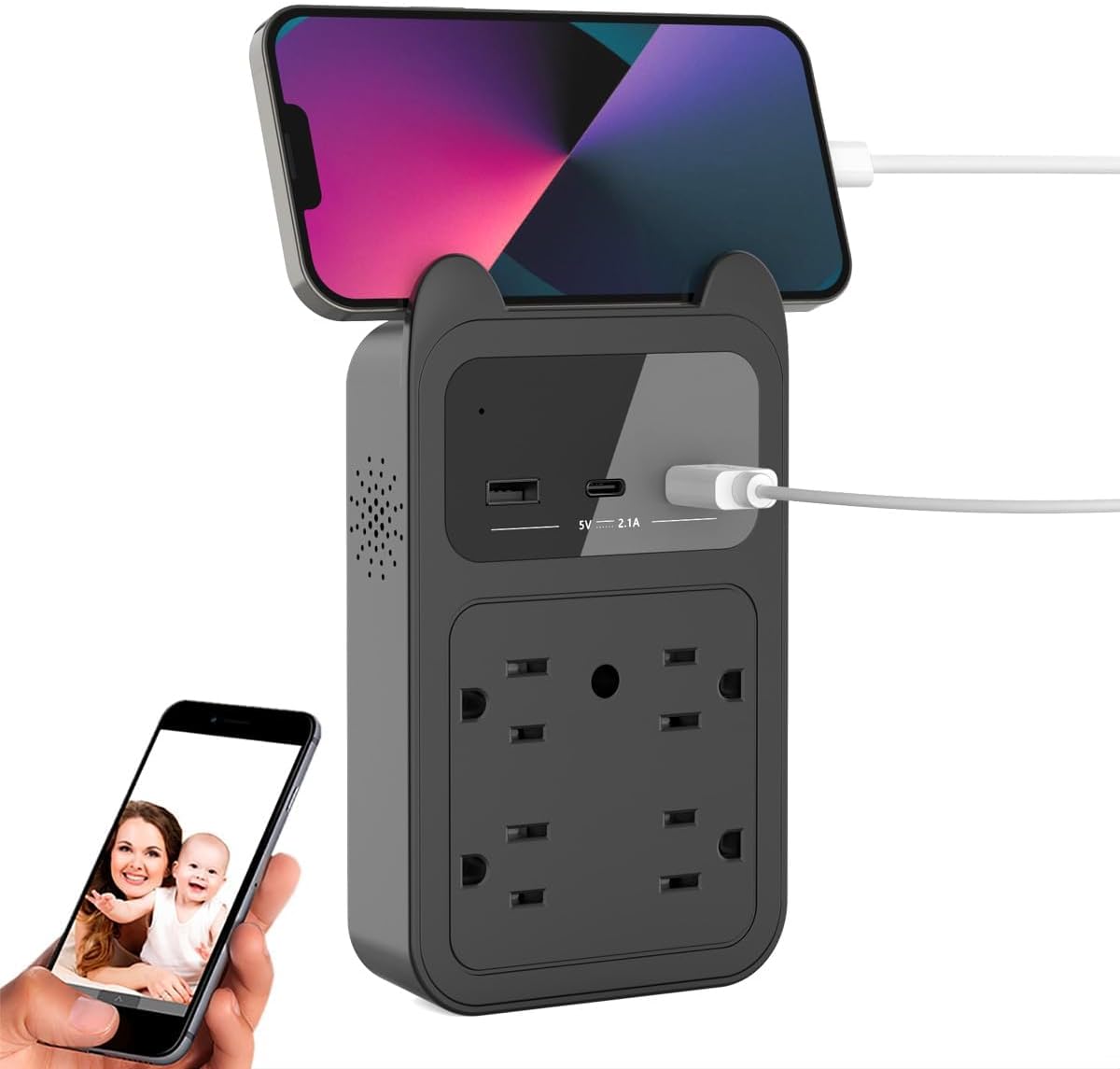 CAMDUCK Hidden Camera Charger Nanny Cam Spy Camera 2K