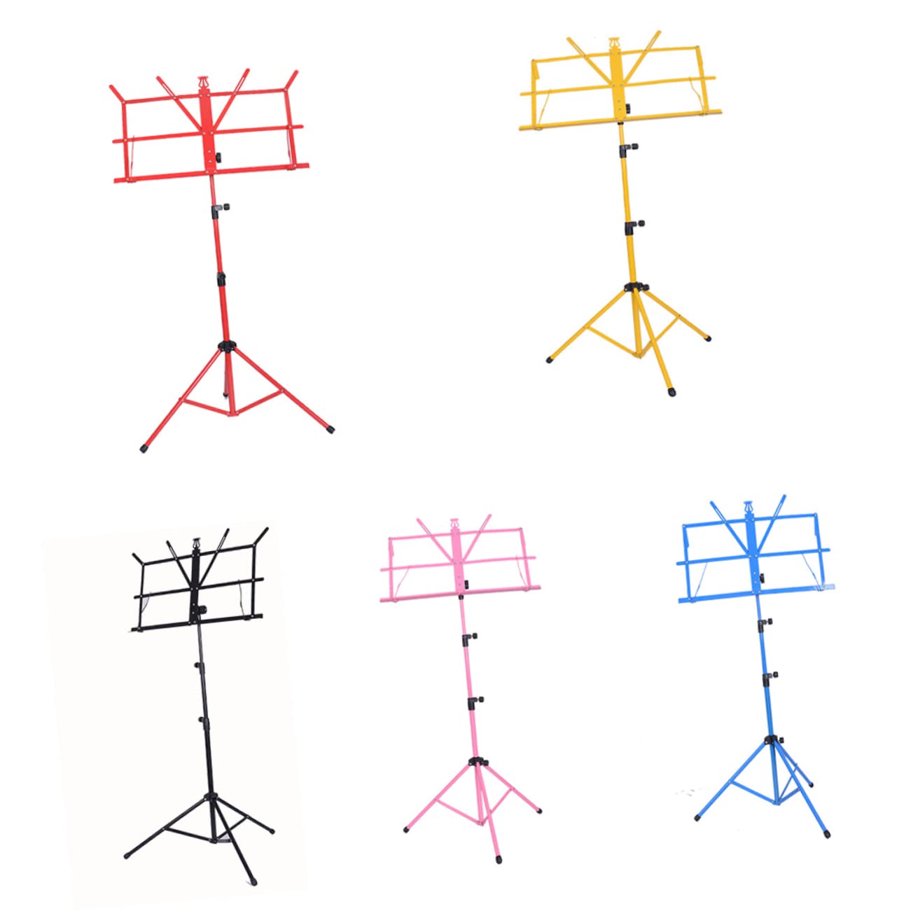 Kisangel Sheet Folding Music Tripod Stand Height Metal Music Stand Holder for Easy Carrying Lightweight Design for Guitar Parts and Accessories Yellow