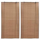 Xichuzi Persianas enrollables de bambú 2 Piezas, Estores Enrollables,...