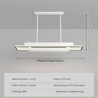 Fan Chandelier LED Ceiling Fan with Lighting Bladeless Fan 6 Speeds Ceiling Fan with Lamp Modern for Bedroom Kitchen (Rectangular) [Energy Class B]