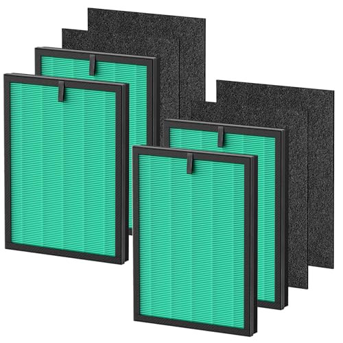 Image of 4 Pack DH-JHD08 Air Filter Replacement For VOOPNU, 5-in-1 Replacement Filter Compatible with VOOPNU DH-JHD08 Air Purifier, HEPA Washable Filter for Pollen, Pet Dander, Hair, Smell, Dust