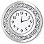 Silver Mirror Clock Sparkle Crushed Diamond Mirrored Large Wall Clock Home Décor Silver Mirror Clock Sparkle Crushed Diamond Mirrored Large Wall Clock Home Décor