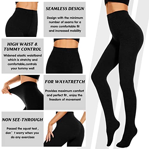 Zando Winter Warm Opaque Fleece Lined Tights For Women Cold Weather Velvet Comfy High Waist Elastic Soft And Comfortable Leggings Pants Skin Color Thick Thermal Pantyhose White One Size #TOP3