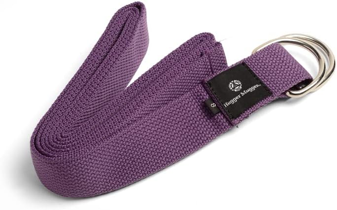 D-Ring Cotton Yoga Strap - Super Strong Cotton, Metal D-Ring Buckle, Multiple Lengths Available