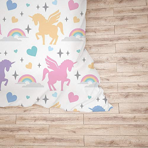 Parure de lit CHEHONG double en polyester avec housse de couette licorne