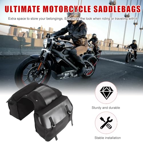 image for Ohleats Large Capacity Motorcycle Side Panniers, Durable & Foldable Ca