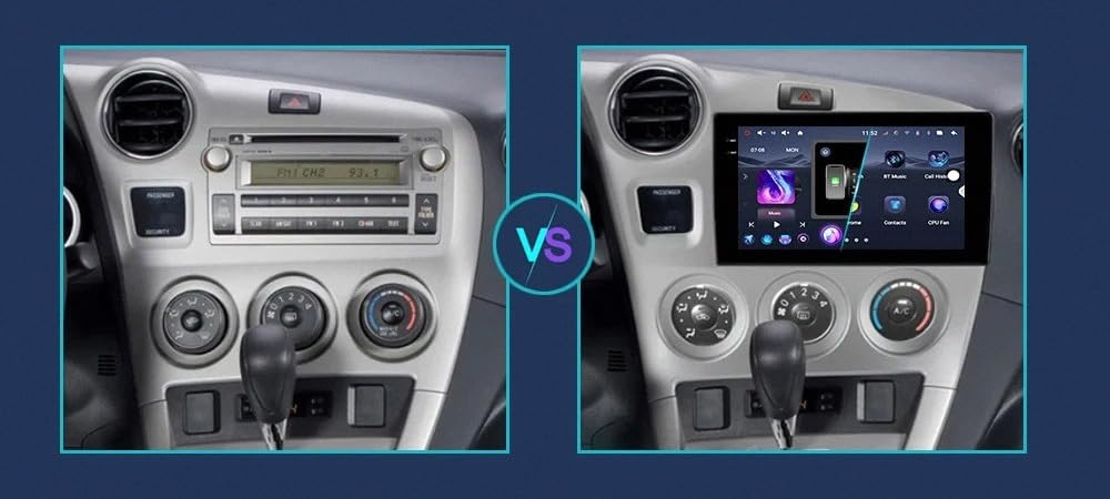 Radio Macchina Touch Screen per TOYOTA MATRIX 2009-2014 Wireless Carplay Android Auto Stereo Auto Bluetooth Ips con Pantalla Táctil con Gps, 8 Nucleo 4G+64G