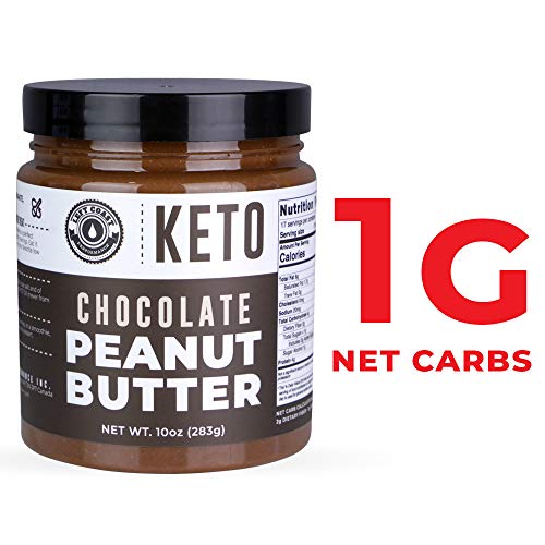 Keto Chocolate Peanut Butter Spread (1g net carbs) with MCT Oil and real Cocoa (Dark Chocolate). Vegan, Low Carb, No Added Sugar, Dairy & Lactose Free, Ketogenic Gourmet Peanut Butter Fat Bomb, 10 oz