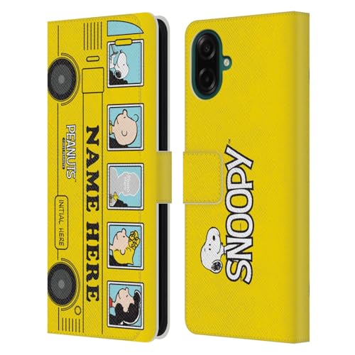 Étui portefeuille Samsung A07 cuir personnalisé Peanuts Bus Jaune