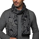 CUDDLE DREAMS Men's Silk Scarves, 100% Mulberry Silk Brushed, Luxuriously Soft (Paisley Navy)