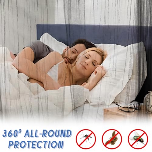 ACTOYS Mückennetz Bett XXL, Moskitonetz Reise Outdoor, Moskitonetz Doppelbett Einzelbett, Betthimmel Rechteckig, Mosquito Net Bed, Himmelbett Vorhänge Terrasse (Schwarz: 2 Türen, 220x200x200cm)