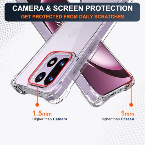 Image of CEDO Cover for OnePlus 15 (5G) | Camera Protection Shockproof Bumper-Edge | 360 Degree Protection Acrylic Crystal Clear TPU+PC | Transparent Back Case Backcover (Transparent)