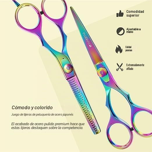 Suvorna Tijeras de corte de pelo profesionales de 5,5 pulgadas con tijeras de entresacar para cortar el pelo, tijeras de pelo profesionales de mano derecha