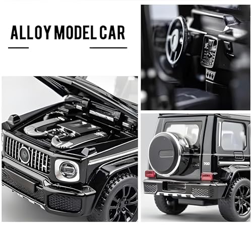 Image of 1:32 Scale Model Car - Exclusive Alloy Metal Pullback Toy with Openable Doors, Lights, and Music for Kids (G Wagon)