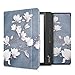 Produktbild kwmobile Hülle kompatibel mit Tolino Epos 2 - Kunstleder eReader Schutzhülle Cover Case - Magnolien Taupe Weiß Blaugrau