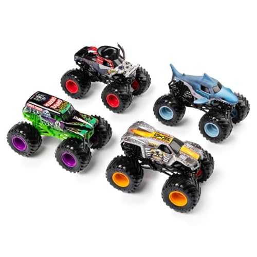 image for Monster Jam, Land vs. Sea 4 Pack Monster Trucks (Grave Digger, Max-D, 