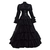 Women Victorian Rococo Dress Gothic Ball Gown Costumes (Dress & Hoop skirt)