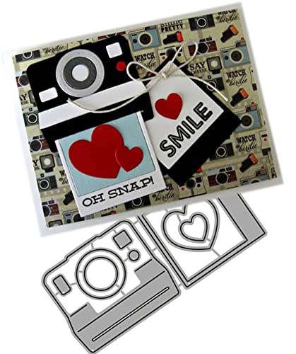 Mvchifay Camera & Hearts Cutting Dies for Scrapbooking