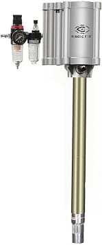 801 Ratio Air Operated Grease Pump with 10Gal 40L Drum, Heavy Duty Pneumatic Grease Pump with 13Ft Pressure Hose and Grease GunB