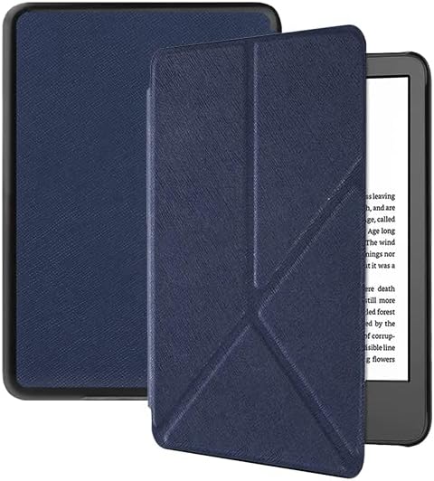 COMPAE - For All-New Kindle 11th Generation 2022 Cover Case, For New Kindle BASICs 6 Inch Origami E-reader Slim FUNDAs Capa (dark blue)