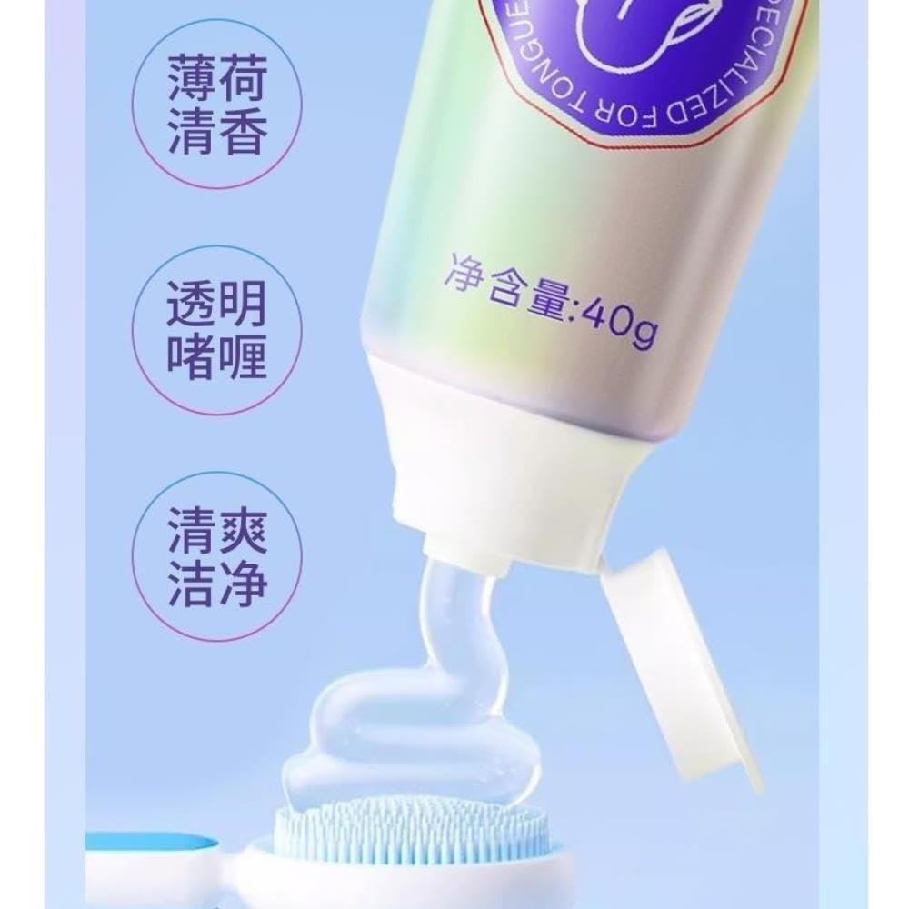 Gel for la pulizia della lingua: abbinato a uno spazzolino specializzato for la lingua for rimuovere il rivestimento spesso e migliorare l'alitosi(3pcs)