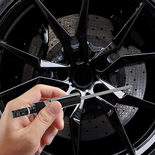Brake Pad Thickness Gauge Brake Lining Thickness Gauge Measuring Tool Ruler (Black Silver)1 #TOP5
