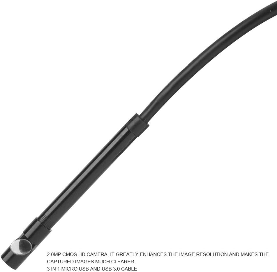Endoskop USB 5 5 mm Boroskop Inspekcyjny Wodoodporny 3 w 1 z Kamerą Snake 6LED 5 m dla Smartfonów Przewód Elastyczny do Diagnostyki i Kontroli Trudno Dostępnych Miejsc