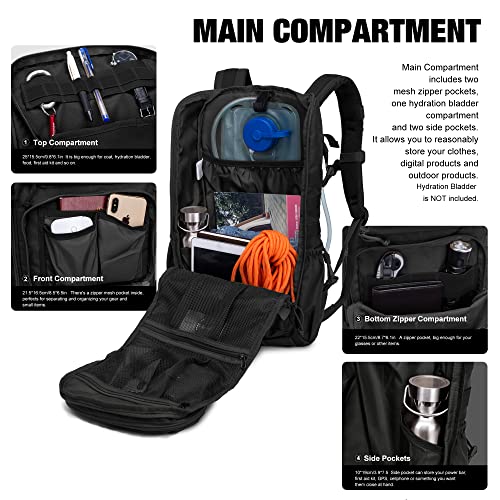 Mardingtop Bundle Items: 28L+75L Molle Tactical Backpack Black #TOP2