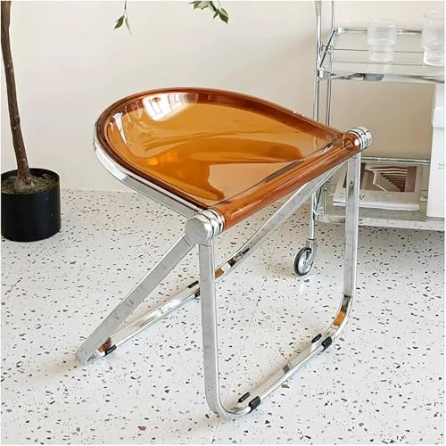 Taburete plegable de acrílico transparente portátil para banquetes, bares, oficina en casa, cocina, fácil de plegar, diseño ligero y elegante